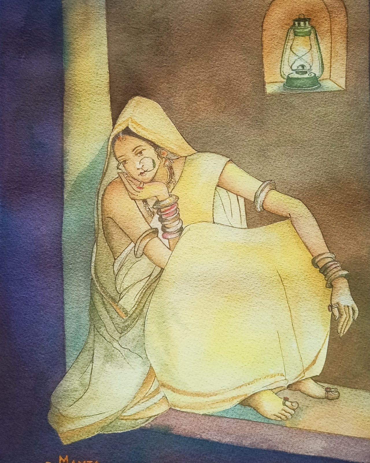 2- 9" x 12" 'Waiting'